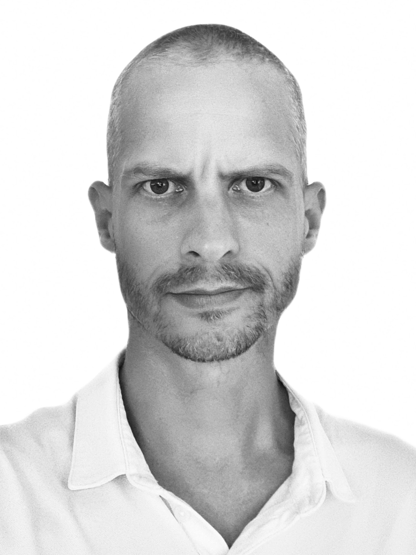 Portrait of Toni Siik, rendered as a technical drawing